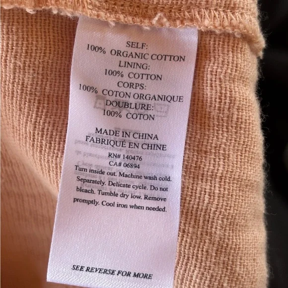 Faherty Pale Pink Cotton Kimono Cardigan with Wrap Around Tie Sz M - Picture 6 of 6